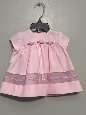 Girls' Pink Floral Appliqué Formal Dress